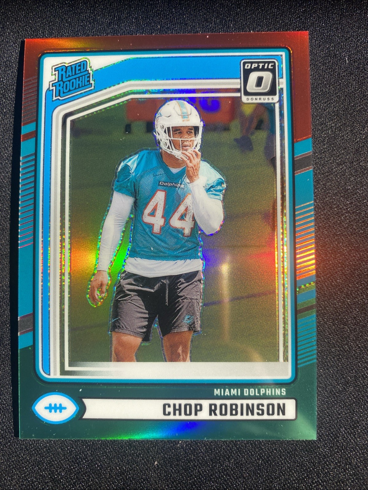 2024 Donruss - Rated Rookie Chop Robinson #351 Optic Preview Red & Green Prizm
