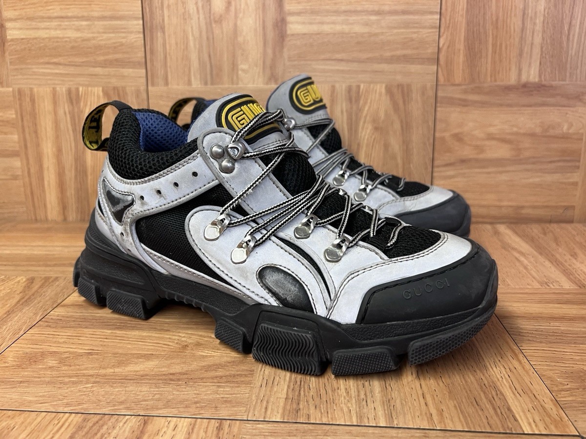 6.5G - Gucci Flashtrek SEGA Reflective Mens Black Silver Mesh