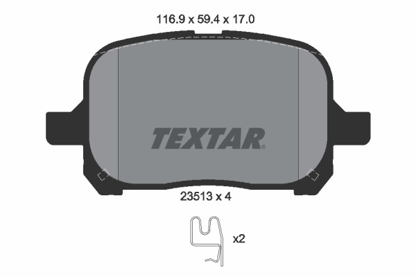 Bremsbelagsatz FÜR Toyota Camry ( V2 ), Toyota Previa II ( R3 ) - Textar 2351302-image