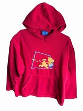 Vtg Disney Pooh 100 Acre Hoodie XL Red Embroidered USA Honey Jar Bees