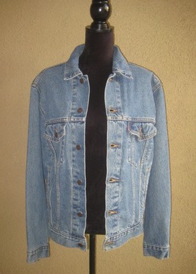 Vintage Levis 90s mens classic trucker denim stonewash cotton jacket S 705070389