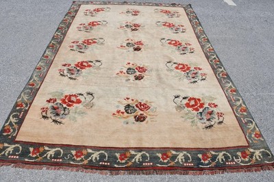Vintage Turkish Large Rug 6,46x9,5 ft, Red Gray Handmade Wool Rug