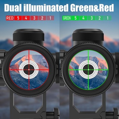 UUQ 3-9x40 Compact Rifle Scope Red/Green Illuminated Reticle
