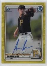2020 Bowman Chrome Prospects Yellow Refractor 63/75 Aaron Shortridge Auto 2a9