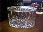 Vintage 3 3/8" Waterford Ireland Clear Crystal LISMORE Oval Covered Candy Box