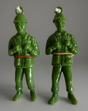 ARMY PARATROOPER / PARACHUTE BLOW MOLD  PLASTIC MILITARY FIGURES Set Of 2