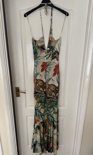 Vestido de noche de safari jersey de seda elástico Roberto Cavalli IT40/UK8/US4/FR36 - Imagen 17 de 23