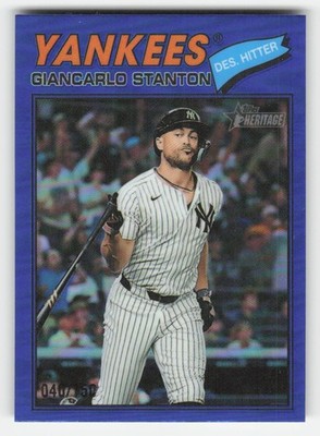 2026 Topps Heritage #250 Giancarlo Stanton Chrome Blue Refractors /150