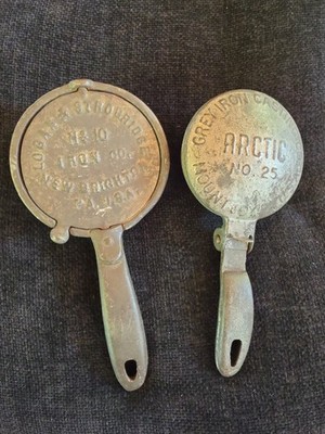 Arctic No. 25 Vintage Ice/Ice Cream Scoops Set of 2 Hand Crank Silver Metal