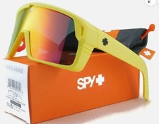 New SPY MONOLITH Sunglasses  Matte Neon Yellow / Grey Green Pink Spectra Mirror