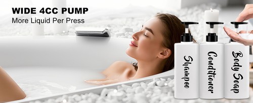 Shpoo and Conditer Dispenser, Shower Soap Bottles with Permanent - Picture 9 of 42
