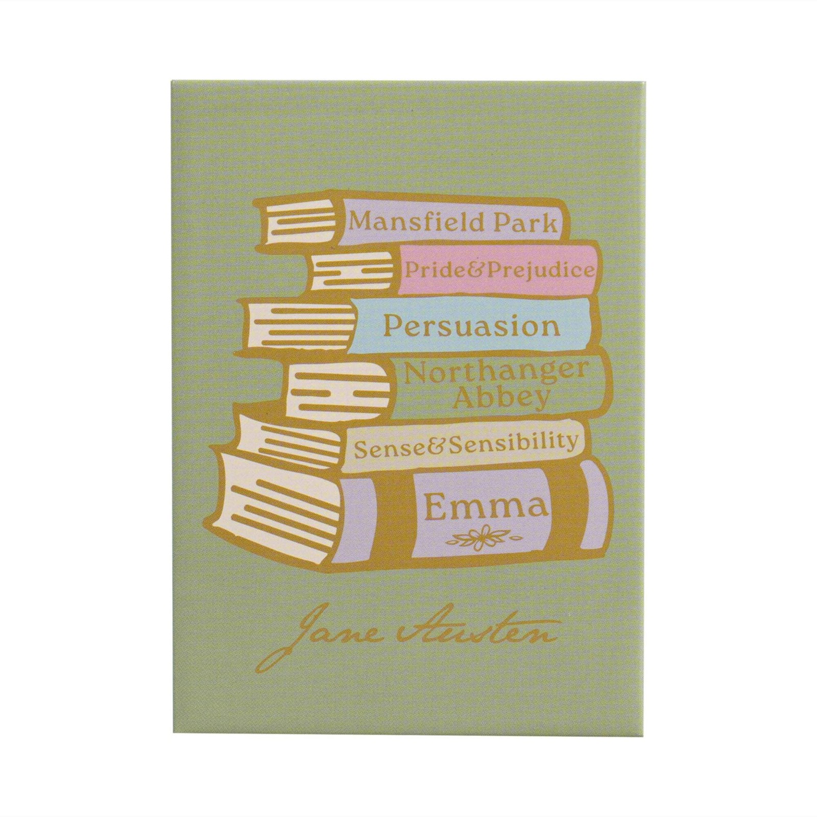 NEW Jane Austen Book Stack Metal Magnet