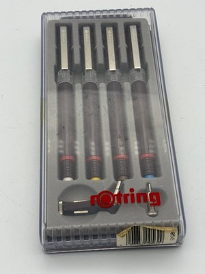 rOtring Rapidoliner 105451 Technical Pen College Set 4 pens w/ Case & Accessory