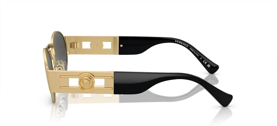 Versace 0VE2264 100287 Unisex Sunglasses Matte Gold Frame, Dark Grey Lenses,... - Image 2 of 4