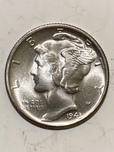 1943-S Mercury Dime GEM BU FB Super Frosty Lustrous Blast White