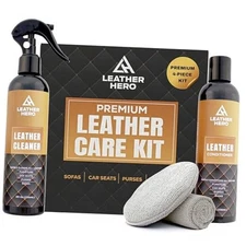 Leather Cleaner and Conditioner Kit – 4-Piece Set with Best Leather Cleaner 