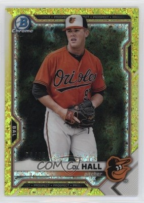 2021 Bowman Chrome Prospects Yellow Mini-Diamond Refractor 50/75 DL Hall 7gv