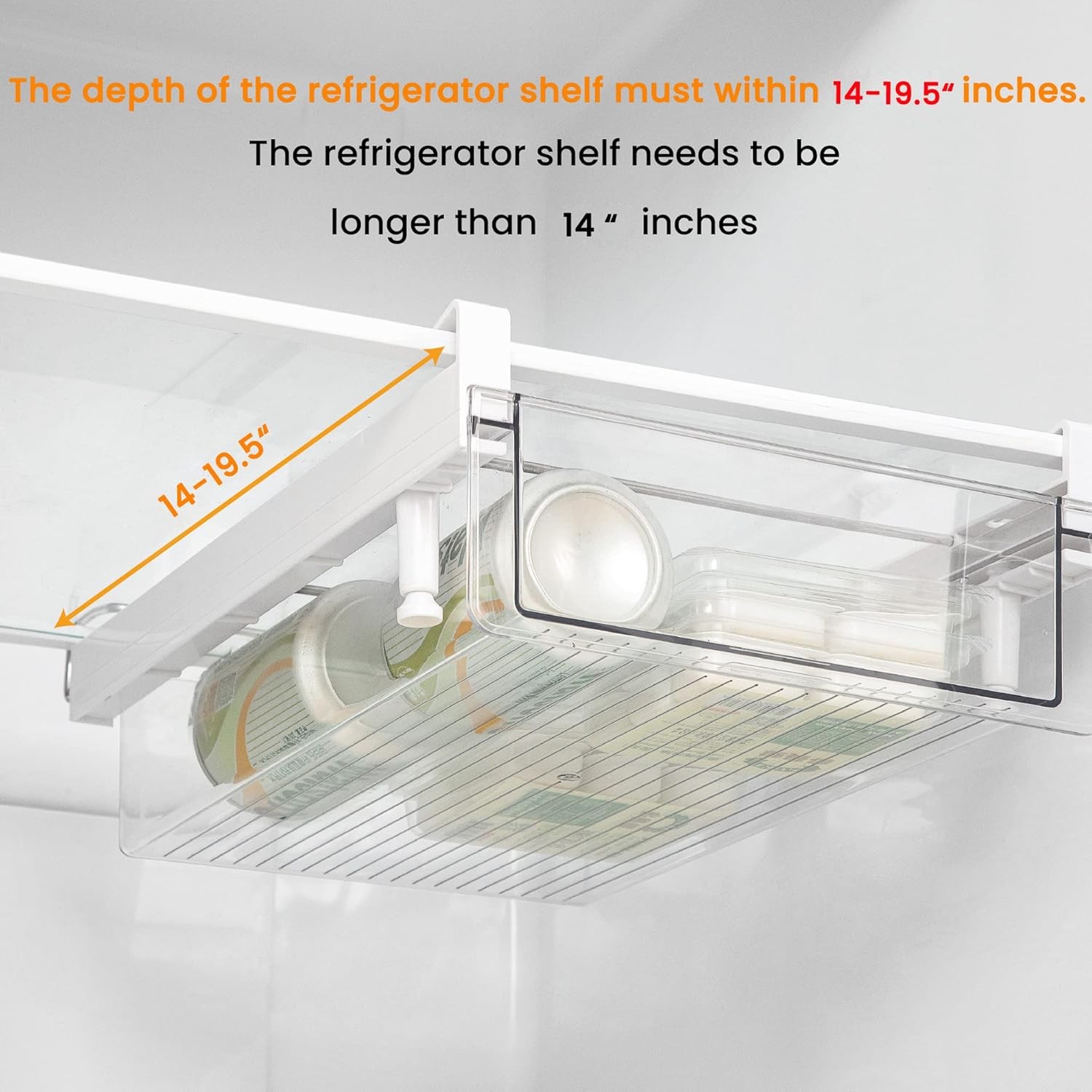Large Fridge Under Shelf Drawer, Pull Out Refrigerator Drawer Organizer Fridge