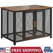 47x31 Inch Large Heavy Duty Dog Crate Wooden Kennel Pet Cage End Table Furniture