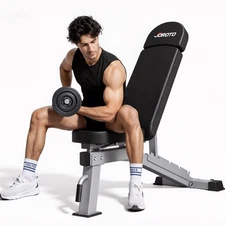 Adjustable Weight Bench, Foldable Bench Press Bench of Home Gym Strength Trai...