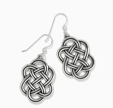 Brighton Interlok Trellis Silver French Wire Earrings Style JA9894 MSRP $58 NWT