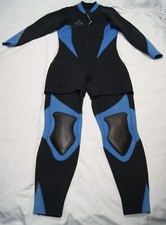 o'neill wetsuit women 14 bib  shorty 2 piece black w/ blue 3mm