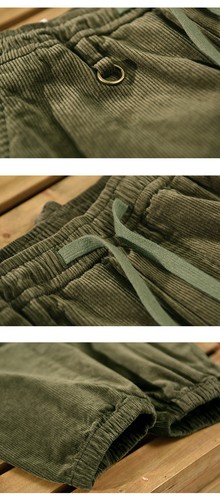 Mens Corduroy Loose Wide Leg Heavy Casual Pants Workwear Loose Retro Trousers - Bild 17 von 21