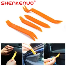 Set 4 Door Panel Car Trim Removal Tool Kit Clip Plastic Fastener Remover