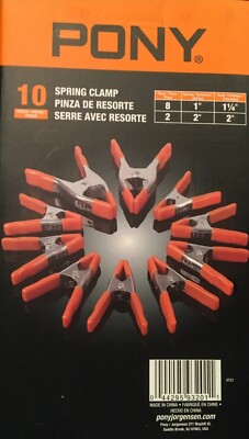 Pony Tools Heavy Duty Metal Spring Clamps (10 PC) Two-2 /Eight-1  New Sealed