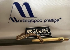 ELMITEX Ballpoint Pen By Montegrappa Military Green Lacquer Push Button Vintage