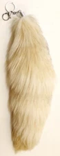 Fur Pendant Golden Island fuchs Tail Key Bag Natural Blonde Cream