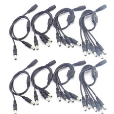 DC 12V 1 female to 2 3 4 5 6 8 way male Power Splitter cable CCTV led Strip