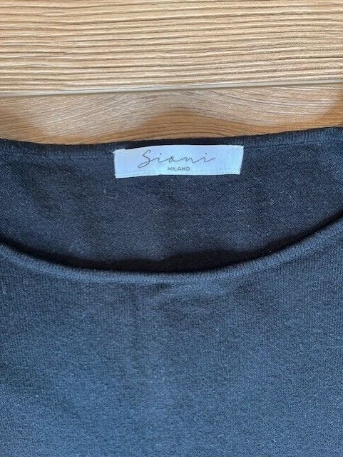 Siani Milano короткий искусственной кожи Puff рукав вязаный Топ женский размер M/L - Изображение 2 из 4