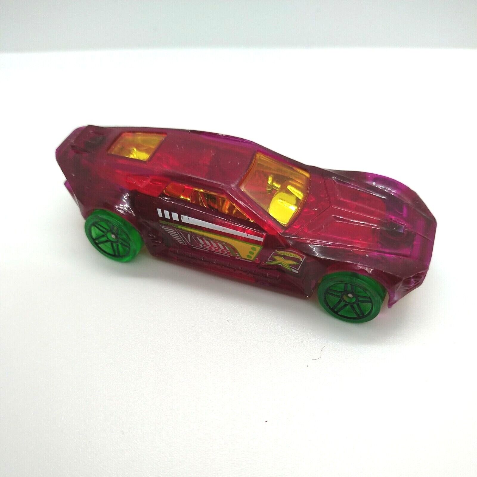 Hot Wheels Bullet Proof Mattel 2015 Toy Car Pink With Green Wheels