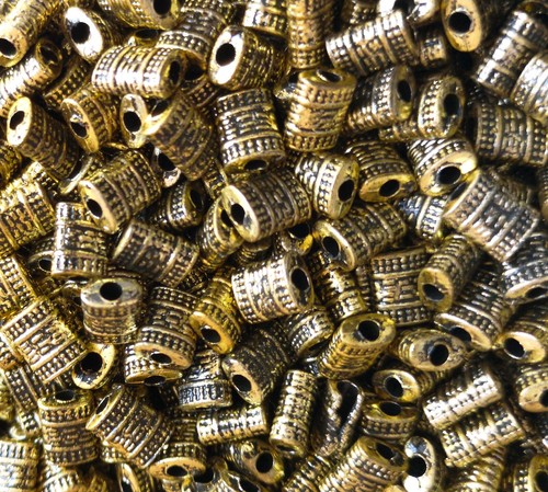 10g Mixed Gold, Silver, Rainbow & Copper spacer Beads Jewellery Charms for Craft - Picture 13 of 15