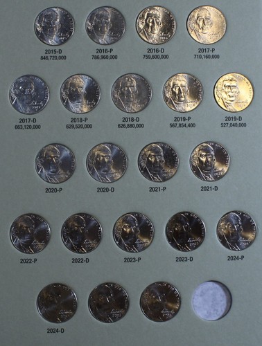1996-2025 Jefferson Nickel Set 65 Coins new Harris Folder Book Circulated & UNC - Picture 5 of 6