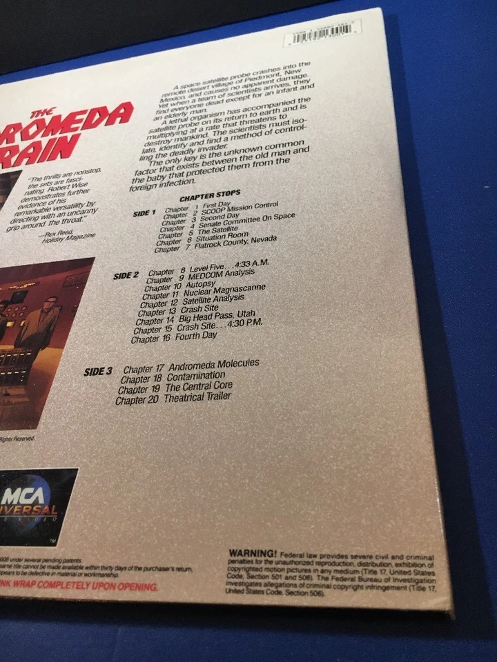 The Andromeda Strain Laserdisc- Letterboxed Edition LD 2 Disc Set Foto 4 de 4