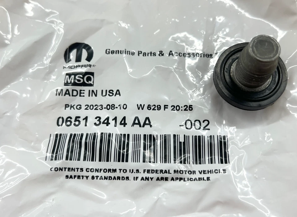 ENGINE OIL DRAIN PLUG JEEP DODGE 96-2024 MOPAR CHRYSLER OEM 6506214AA 6513414AA - Image 2 of 4