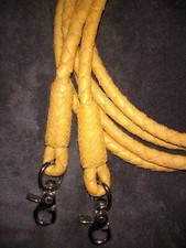 Westernzügel,reins, Leder, geteilt, rund geflochten, Snaps - hellbraun -  *NEU*