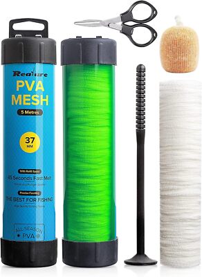 5M PVA Netz Angeln Set mit Schere, 18mm 25mm 37mm 44mm Breit PVA Mesh Karpfen