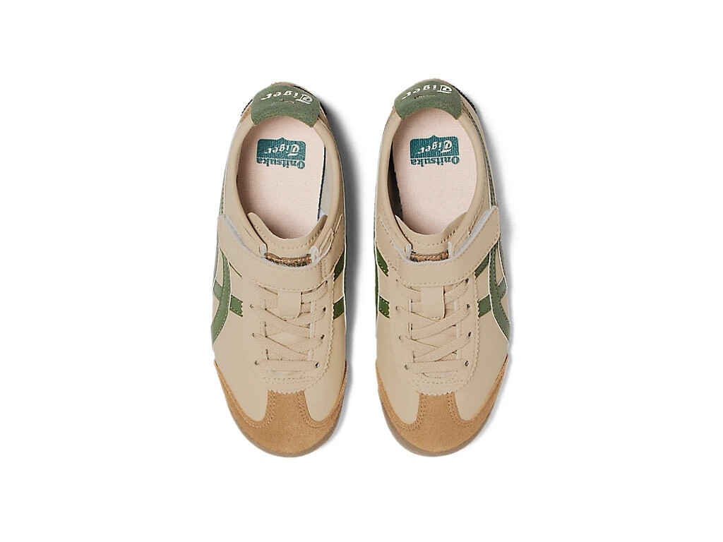ちびぃカーキベージュ0 Onitsuka Tiger MEXICO 66 KIDS BEIGE / GREEN Kid's Shoes Sneakers