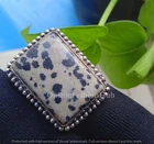 Dalmatian Jasper Gemstone 1Pcs 925 Sterling Silver Plated Handmade Ring Jewelry