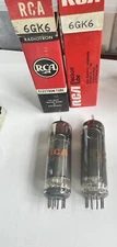 Pair RCA NOS 6GK6 black Plates Halo Getters Beam Power Tubes