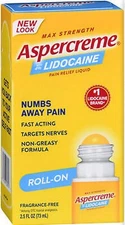 Aspercreme with 4% Lidocaine LIQUID ROLL-ON No Mess 2.5oz  PHARMACY FRESH! --