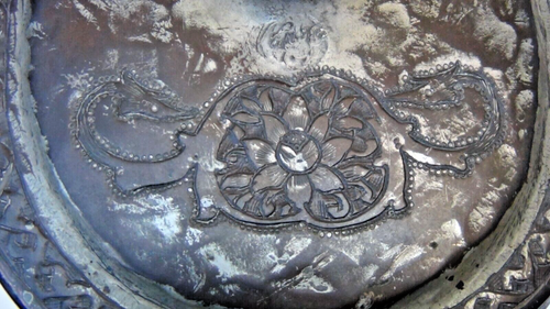 ANTIQUE 18c ISLAMIC ARABIC SILVERED COPPER LIDED ENGRAVED PITCHER,MARKED - Picture 7 of 15