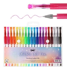 Neon Gel Pens Colored Glitter For Coloring Books Drawing Art Marker Adult Kids