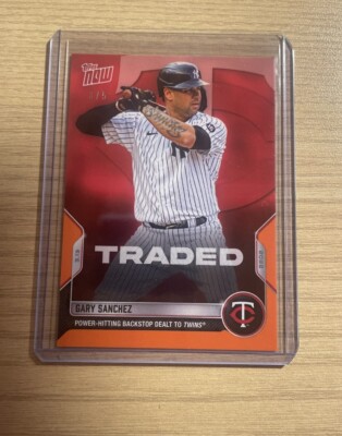 2022 Topps MLB Now ST-1 GARY SANCHEZ YANKEES TRADE 2 TWINS ORANGE PARALLEL 3/5