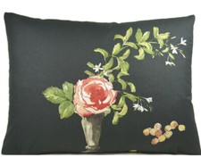 Red Rose Cushion Cover Printed Cotton Fabric Nina Campbell Perroquet 16x12 in