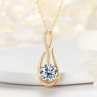 1 kt Lab Created Collier VVS1 D Farbe Excellent Cut 18 K Gold Diamant Test Pass