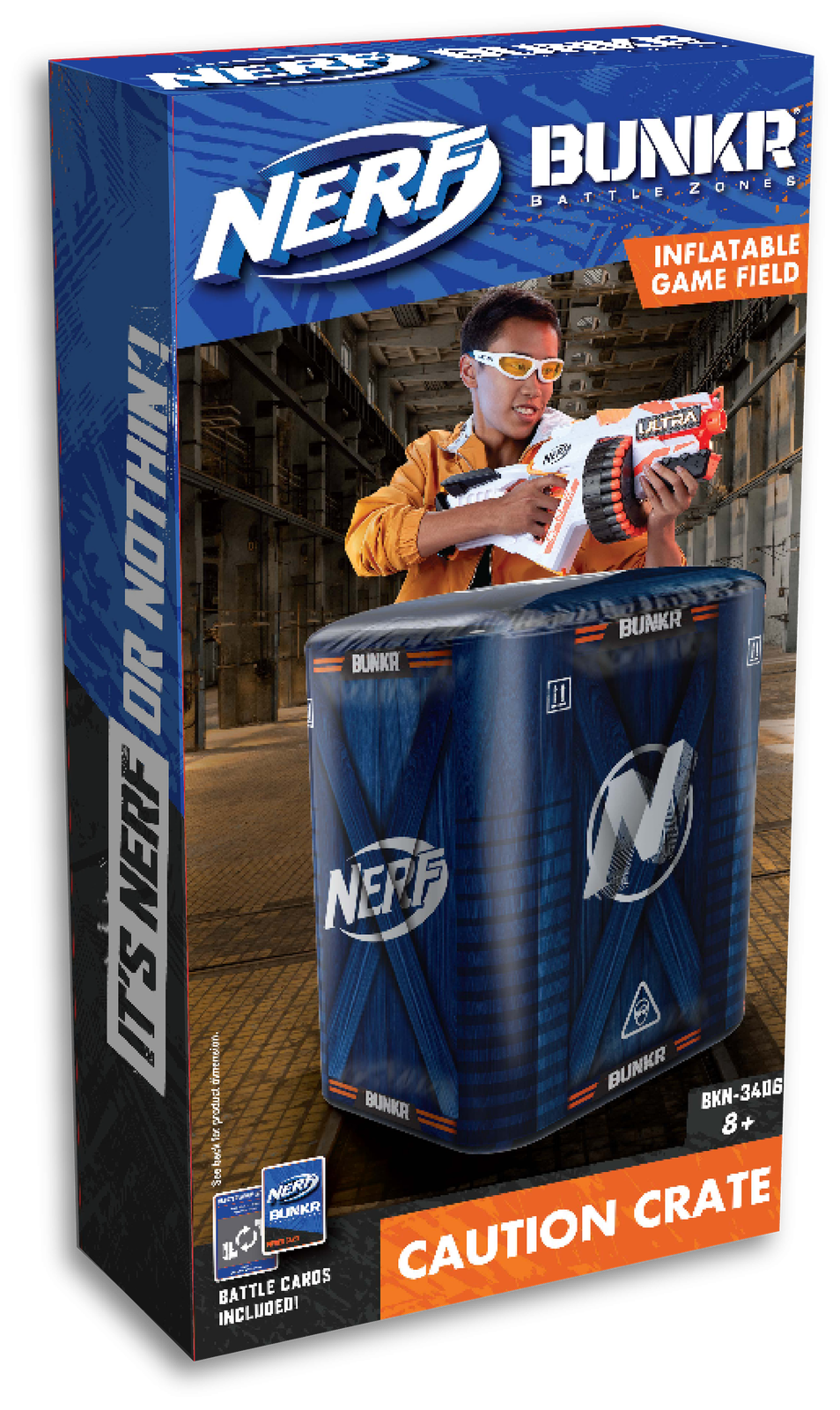 Nerf Bunkr Take Cover Caution Crate Inflatable Game Furniture